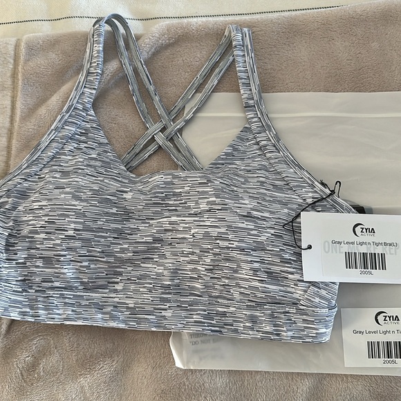 ZYIA Active Gray Level Light n Tight Bra (L) BNWT & Bag - Picture 5 of 7
